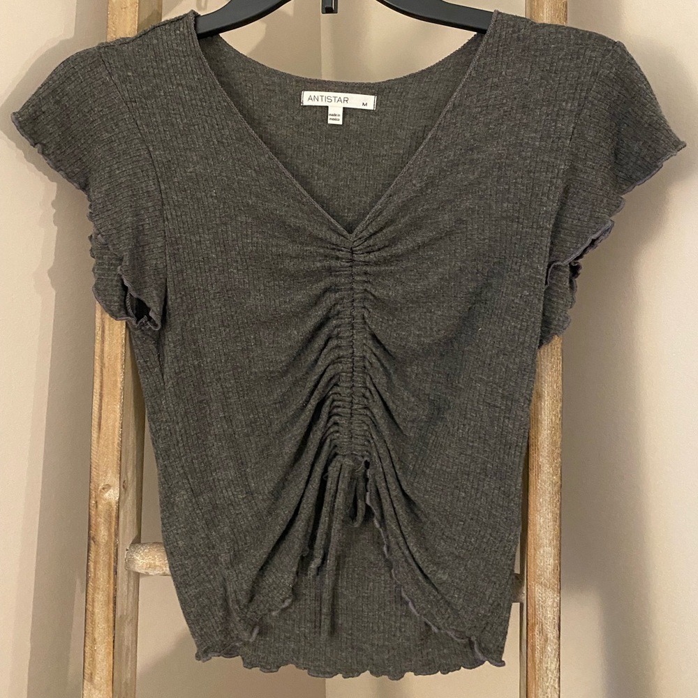 Dark gray tie top